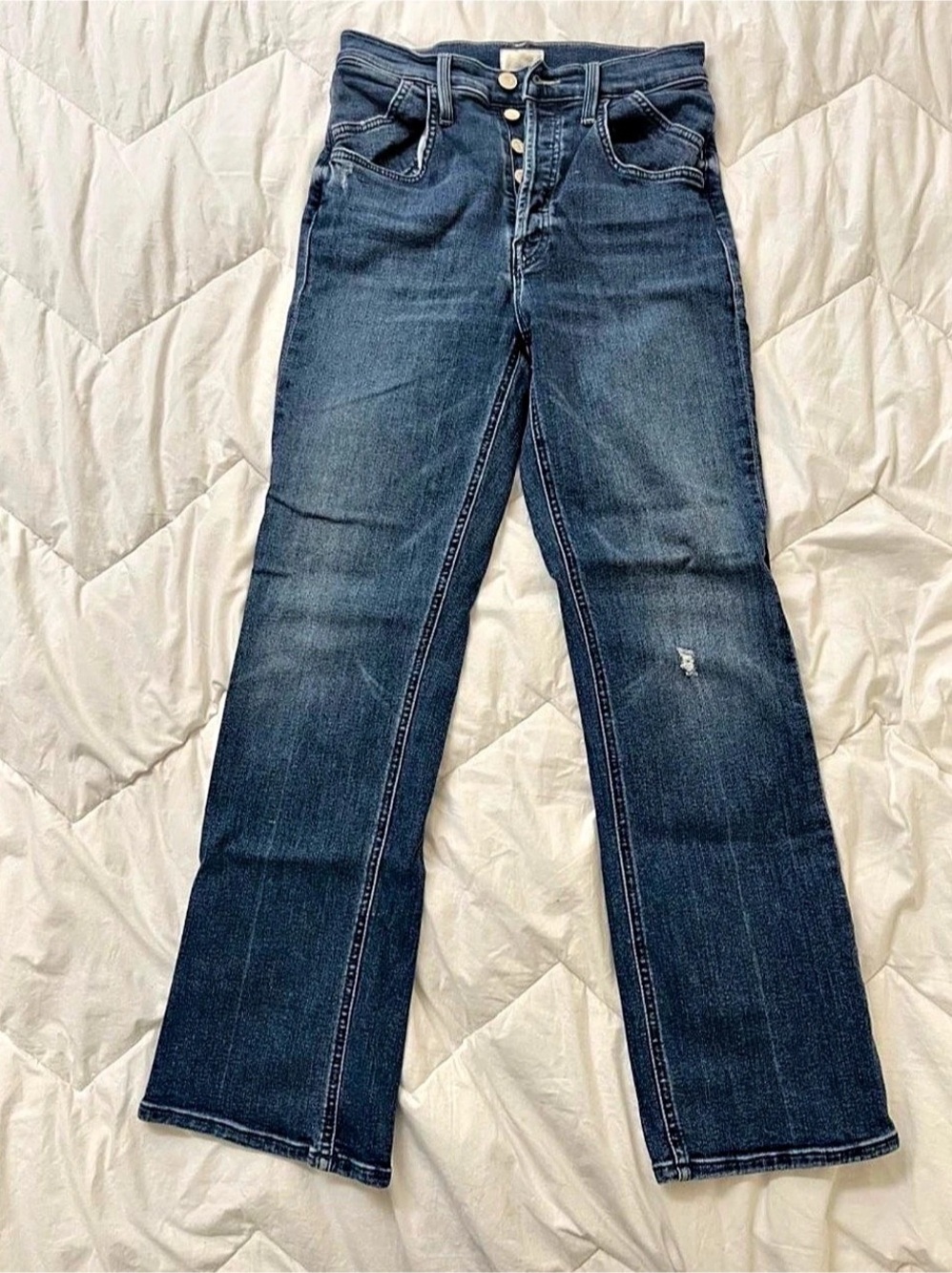 MOTHER The Patch Pocket Doozy Bootcut Jeans Blue Waist 25